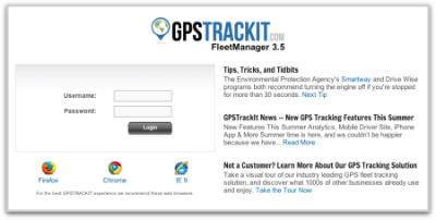 Login into GPSTrackIt's Fleet Tracking System