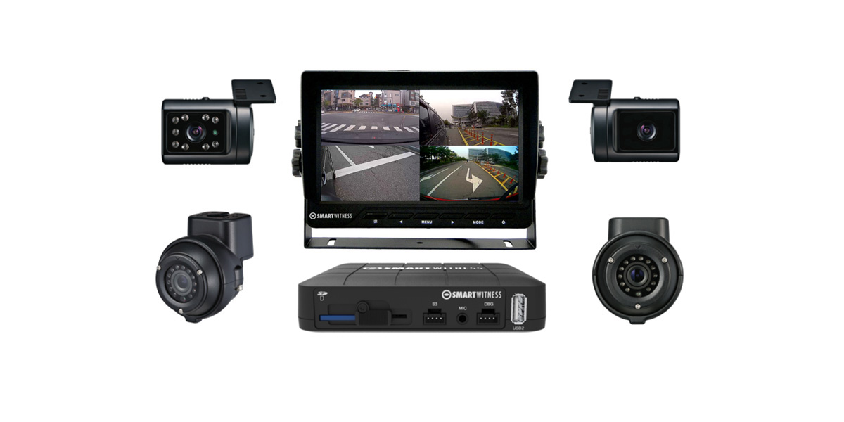Dual facing commercial dash cameras with LCD monitor