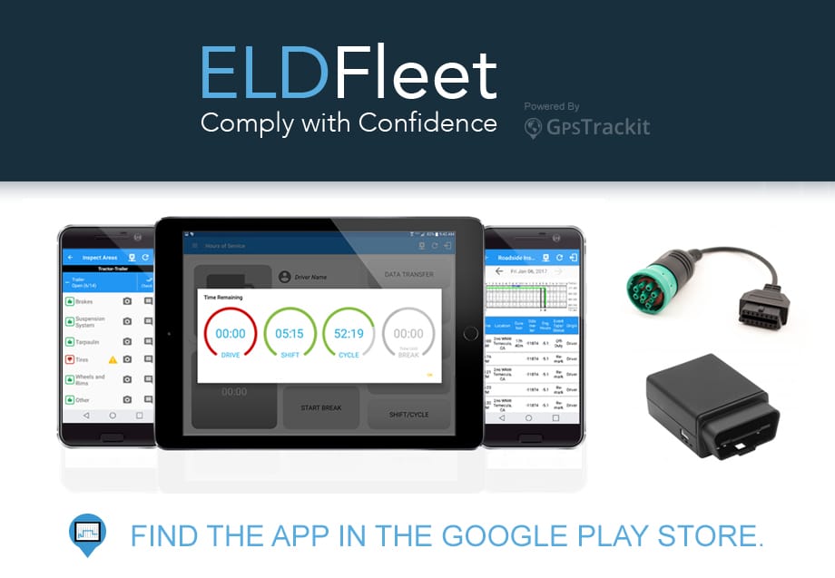 ELD Fleet & Geometris software on app and ipad, with hardware.